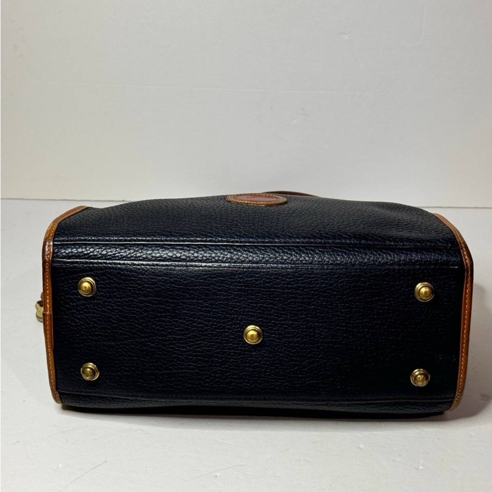Dooney & Bourke Black Pebbled Leather Double Handle Satchel Bag -VTG Made in USA - Picture 7 of 14